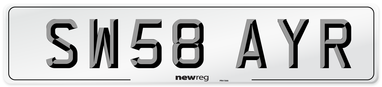SW58 AYR Number Plate from New Reg